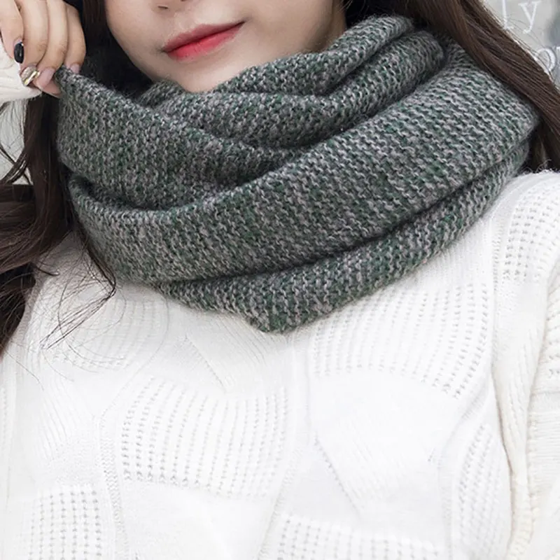 

Arrive Ring Men Women's Nice Winter Warm Infinity 2Circle Cable Knit Cowl Neck Long Scarf Shawl