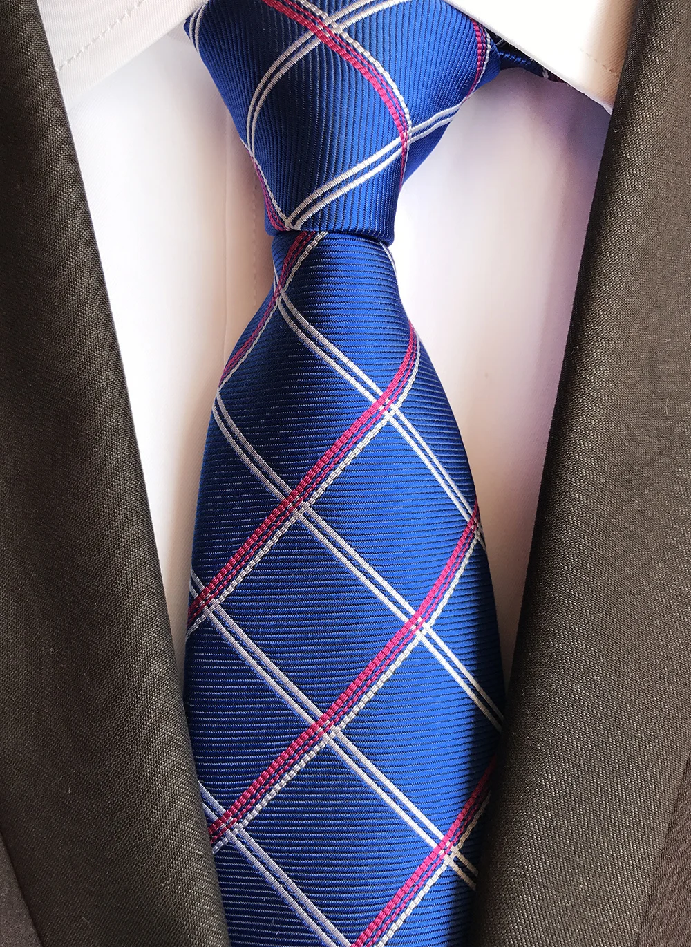 

Men Classic Plaids Necktie Woven Polyester Ties