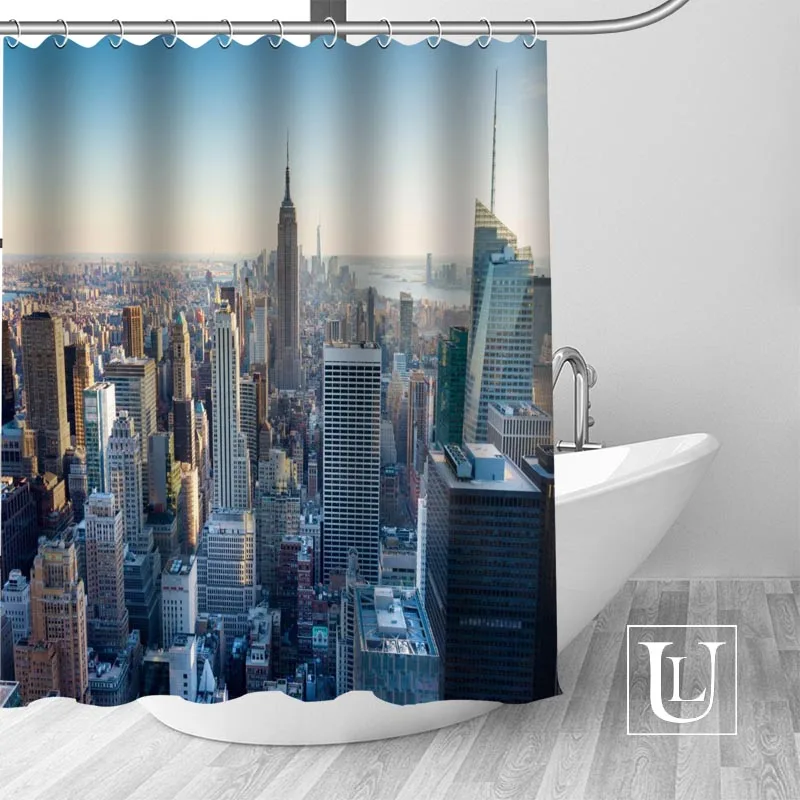 Большая распродажа Новый заказной Нью Йорк Современный Душ занавес с крючками