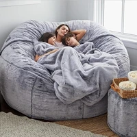 7ft 18390cm lazy sofa soft coat loosen body warm fur giant removable washable bean bag bed cover comfortable furniture cover