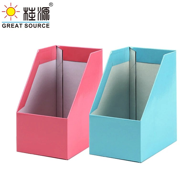 Big Size Magazine Bookend Foldaway File Holder Colorful Newspaper Box Desk Top Corrugated Organizer Office Stationery (8PCS)