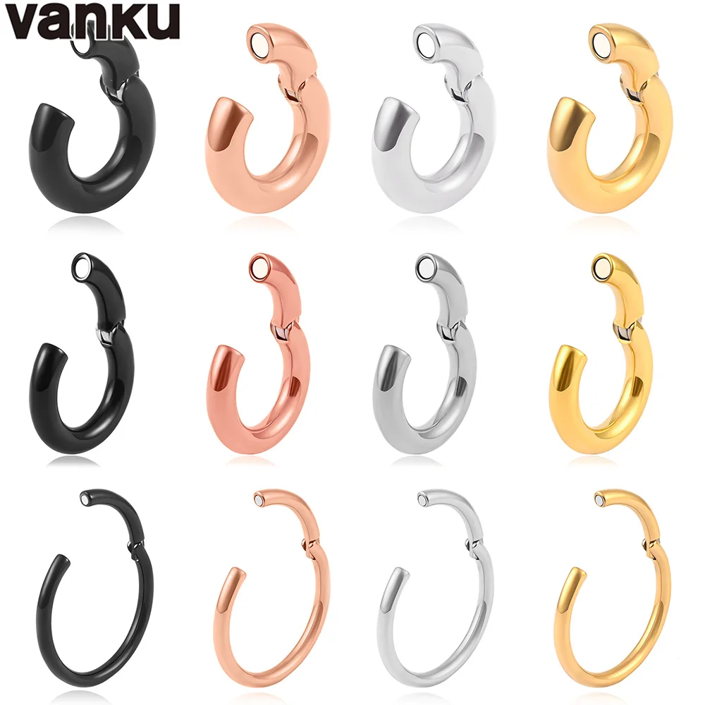 Vanku 2 шт. популярный магнит из нержавеющей стали, измеритель веса ушей, тела Ювелирная серьга-кольцо для пирсинга, унисекс