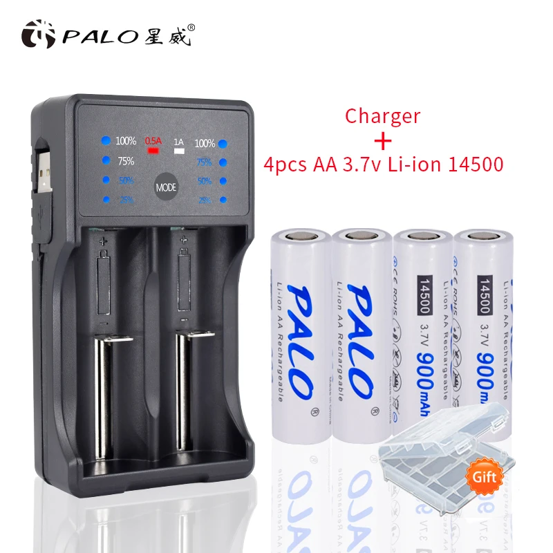 Зарядное устройство USB 3 7 в для AA / AAA 26650 18650 18500 16350 NiMH Li Ion быстрой зарядки + 14500