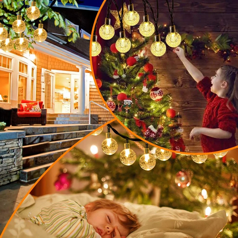 

NEW 50 LED Crystal Ball Solar Lamp Power LED String Fairy Lights Solar Garlands Garden Christmas Decor Auto Sensing For Outdoor