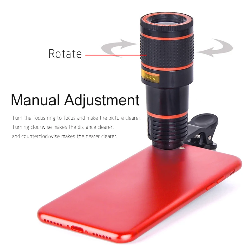 Монокулярный телескоп с 12 кратным увеличением регулируемый универсальным