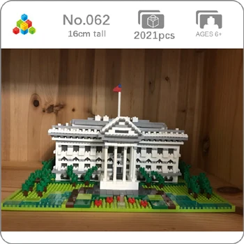 White House YZ архитектура Тадж-Махал замок пизанский Лувр Башня Халифа башня мост алмазное здание маленькие блоки игрушка без коробки - Цвет: White House