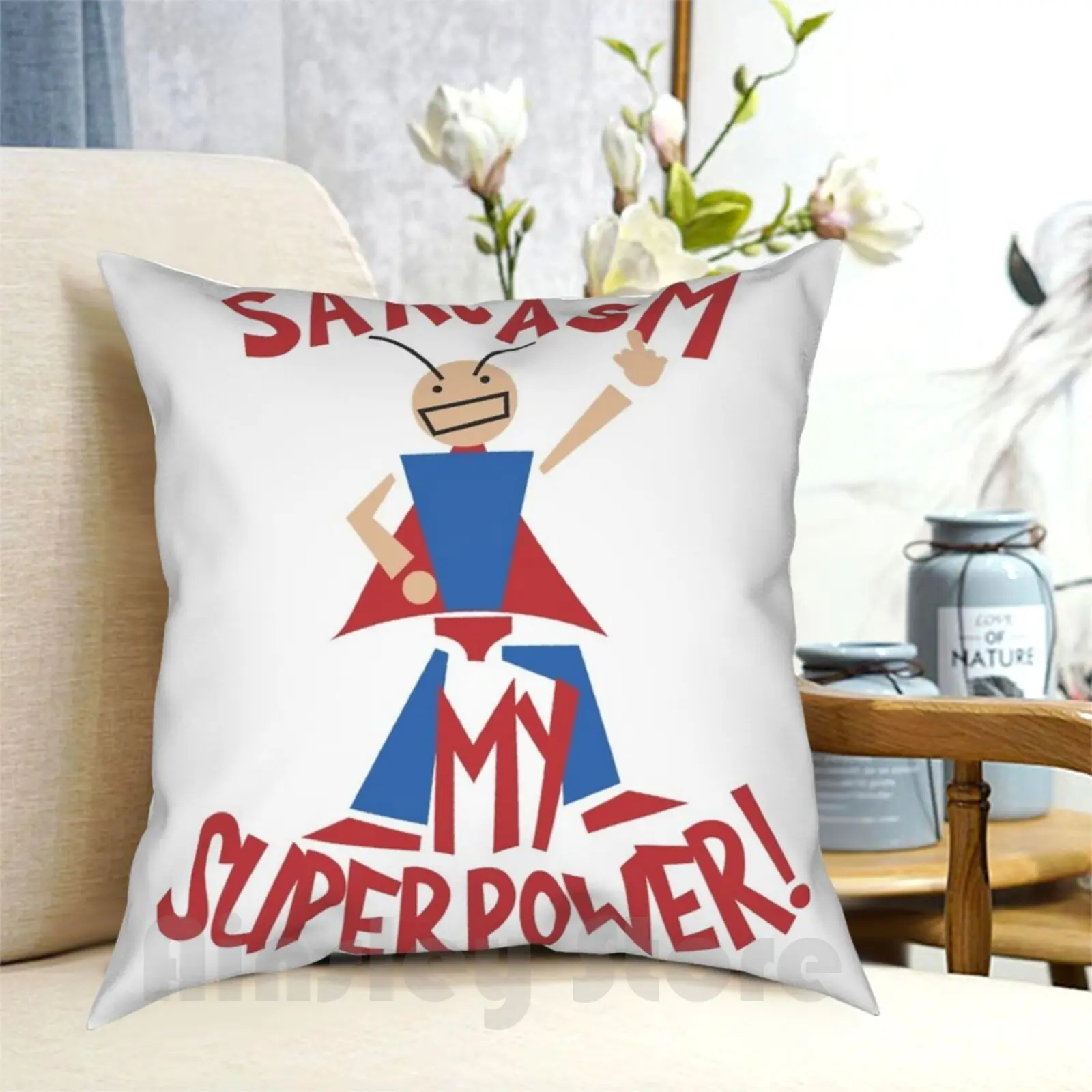 Чехол Sarcasm My Superpower с подушкой супергероя напечатанная Мягкая обложка для дома