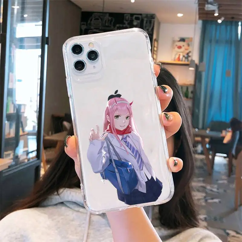 

zero two daring sexy girl cute Phone Case Transparent soft For iphone 5 6 7 8 11 12 s c se plus mini x xs xr pro max funda