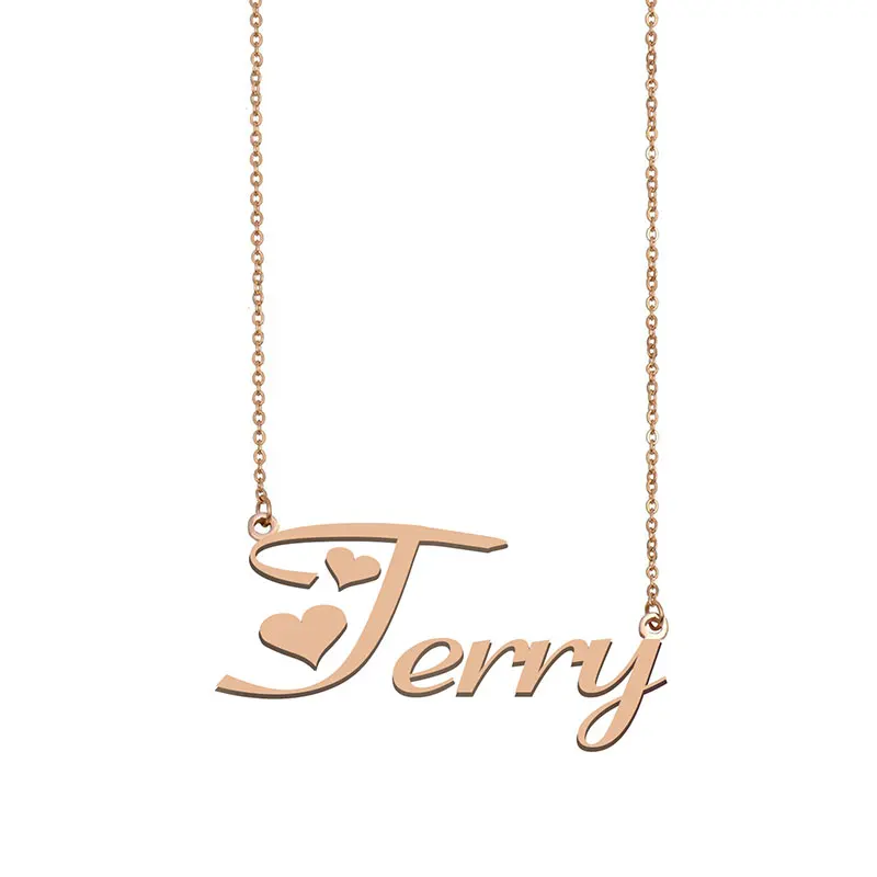 Terry Name Necklace Custom Personalized Gold Choker for Women Girls Best Friends Birthday Wedding Christmas Mother Days Gift