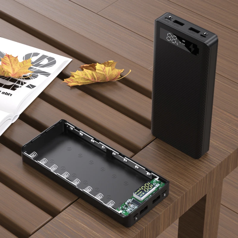 

Dual USB 8*18650 Power Bank Case Support Quick Charger Welding Free 18650 Battery Holder Charging Box Charge QC 3.0 PD DIY Shell