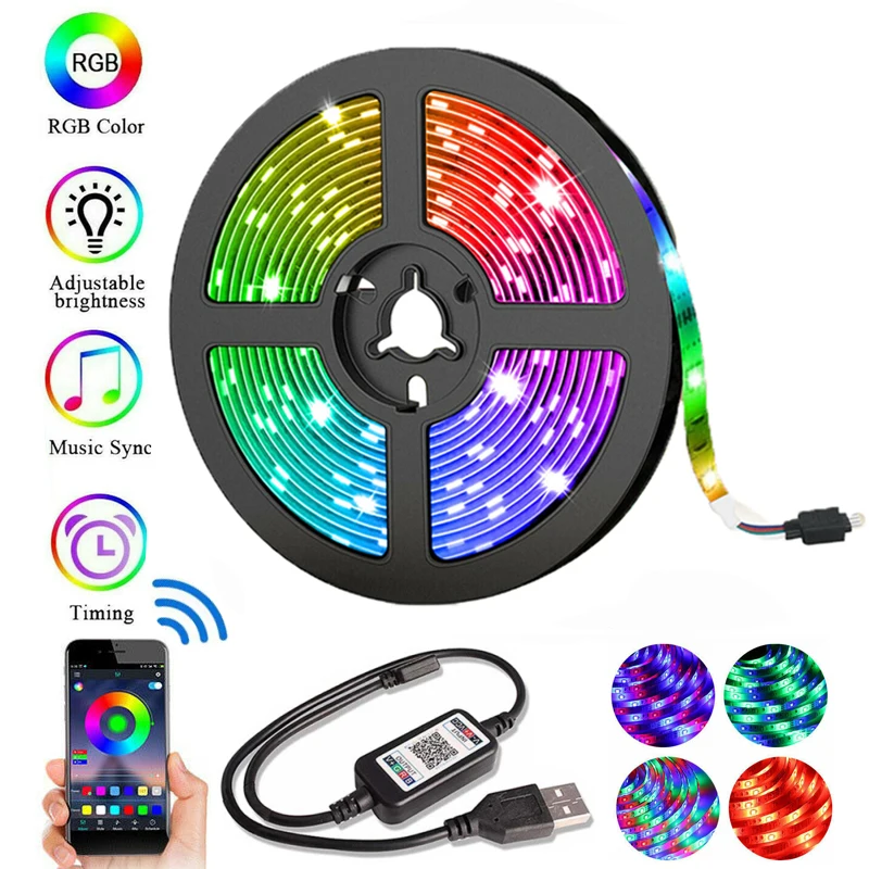 

Светодиодная ленсветильник 5050 RGB с изменением цвета, 1/2/5 м
