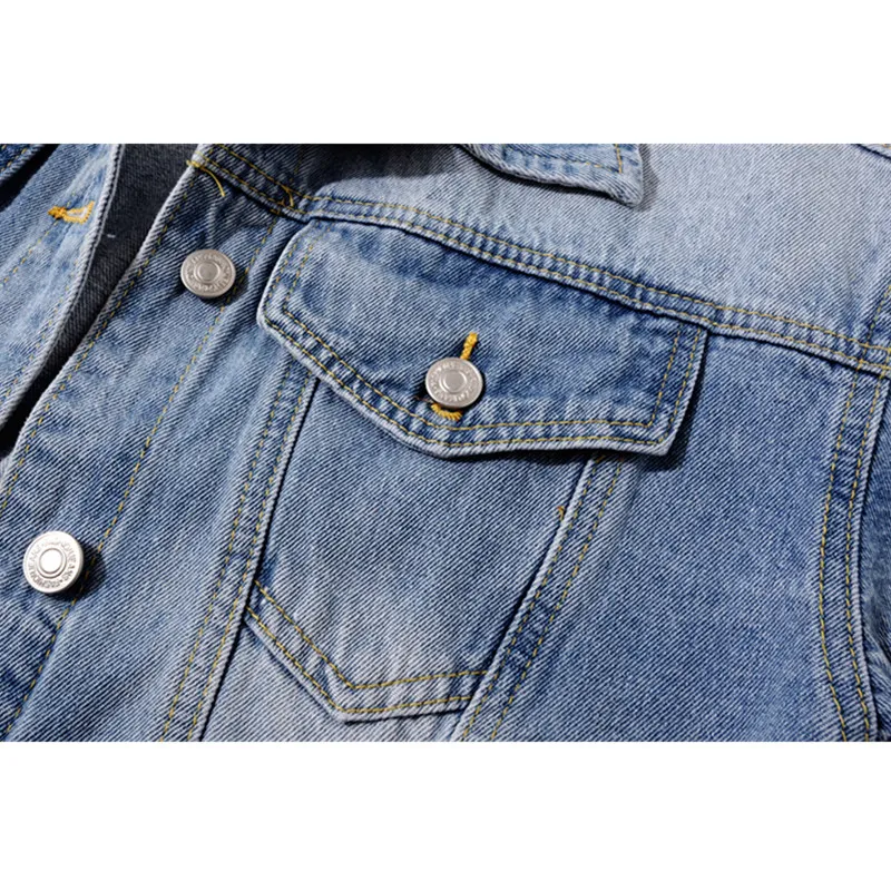 Весенняя Свободная джинсовая куртка с эластичной резинкой на талии Женская