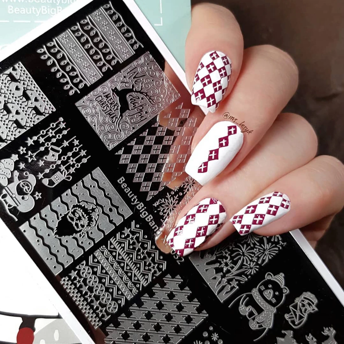 BeautyBigBang пластины для стемпинга ногтей Зимняя Рождественская тема Снежный олень изображение 12 см из нержавеющей стали штамп шаблон для стемпинга для нейл-арта