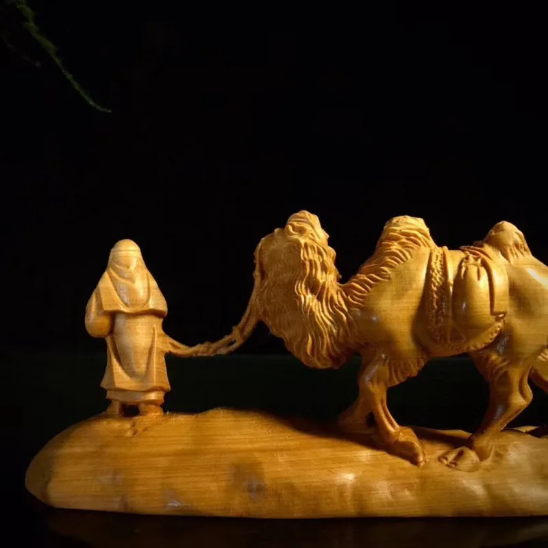 

Creative solid wood camel Figurines, wooden figure desert camel, modern art sculpture, home decoration fFigurines Crafts