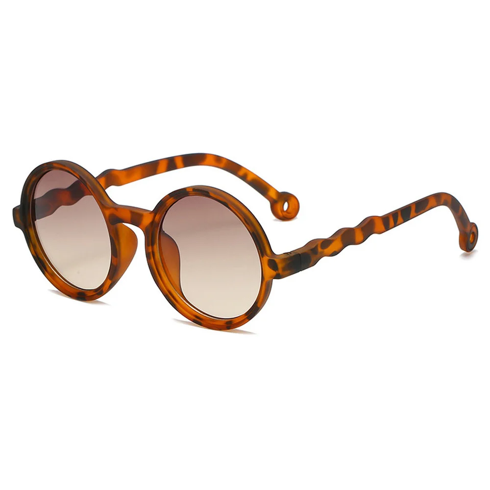 

2022 New Fashion Round Kids Sunglasses Girls Boy Cute Gradient Lens Sun Glasses Leopard PC Frame Children Baby Cool Eyewear UV
