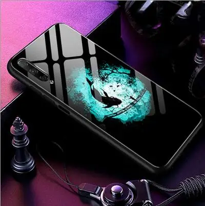 Небесно-голубой Чехол из закаленного стекла для Huawei Honor 9 X Pro, Мягкая силиконовая задняя крышка для Huawei Honor 9 X Pro, чехол для телефона с звездным узором - Цвет: Небесно-голубой