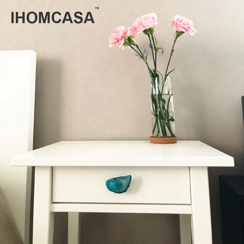 Мебельные ручки IHOMCASA Reiki из натурального агата для шкафа кухонные дверные в