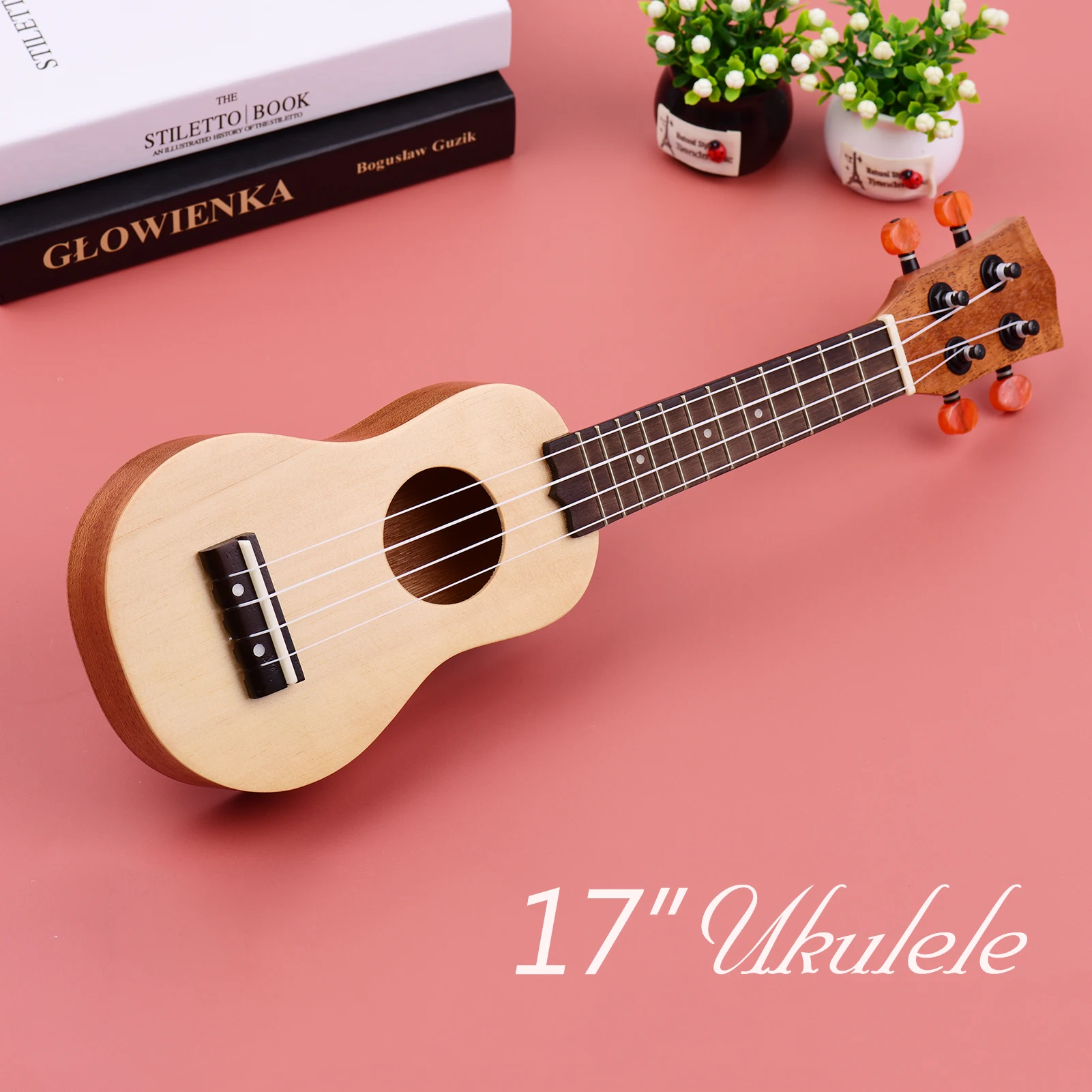 Muslady X09 17 дюймов мини акустическая укулеле гитара путешествия Портативный ручной