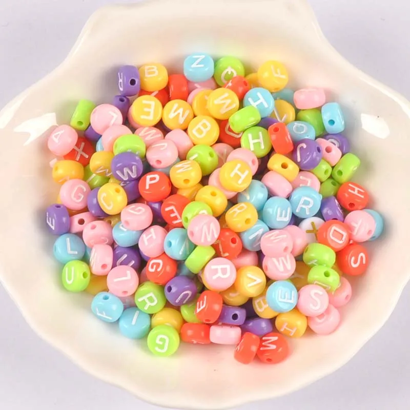 200/400PCs Mixed pink Acrylic Alphabet/Letter Round Beads For Jewelry Making 7mm YKL0805 | Украшения и аксессуары