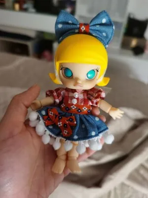 doll dress suitable for joint Doll licca azone ob27 OB24 OB11 Denim + headwear | Игрушки и хобби