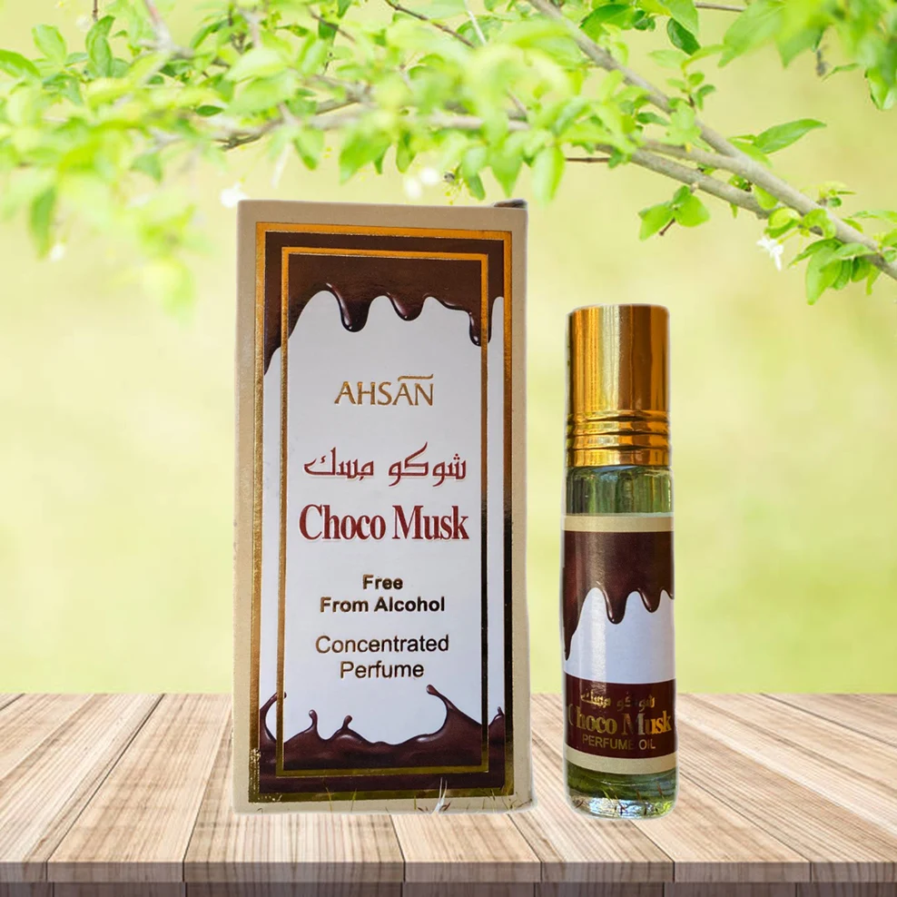 2PCS Indian Perfume AHSAN Roll-Bead Perfume Oil 6/8ML Alcohol Free Lasting Fragrance Jasmine Sandalwood Musk Liquid Aromatherapy