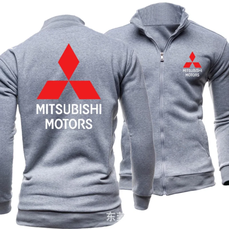 

2021 new print autumn men's Mitsubishi logo hoodless Sweatshirt Street jacket sportswear Pullover