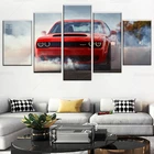 5 шт., Настенная картина dodge challenger SRT demon Car, модульные обои, постер для гостиной, дома D