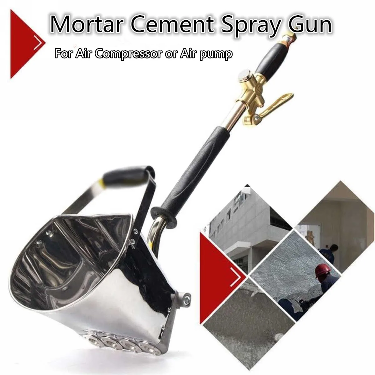 

Fast Delivery Mortar Sprayer Wall Mortar Gun Stucco shovel Hopper Ladle Cement Spray Gun Air Stucco sprayer Plaster Hopper Gun