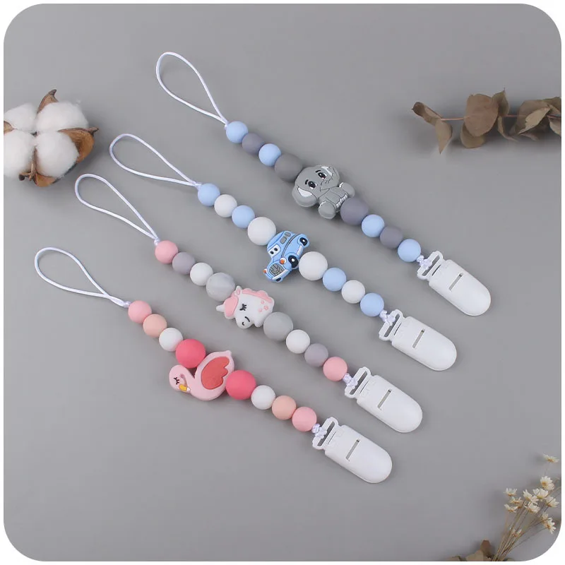 

Baby Anti-drop Chain Silicone Beads Pacifier Clips Infant Nipple Appease Soother Chain Clips Dummy Holder Nipple Clip Baby Stuff