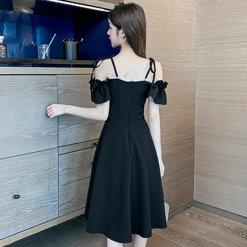

Make the new black temperament party evening dress party dress little simple dress to wear at ordinary times