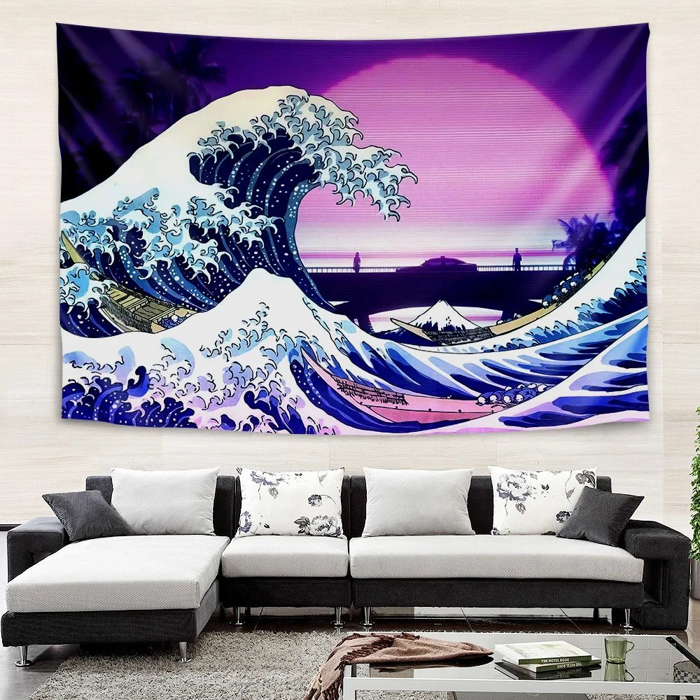 

Aiboduo Sea Wave Pattern Tapestry Bedroom Decor Tapestry Wall Hanging Microfiber Fabric Xxl FOR Living Room Decoration