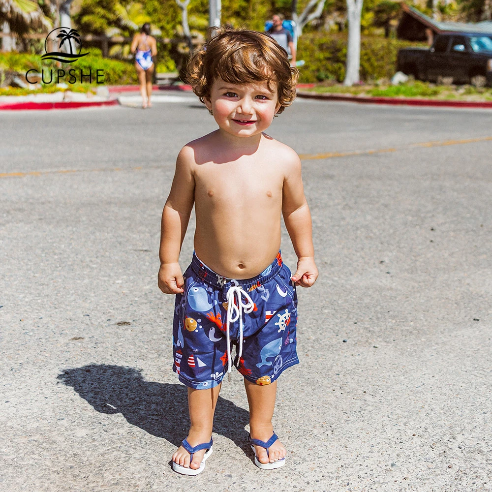 CUPSHE/плавки для мальчика с принтом синих морских животных купальный костюм