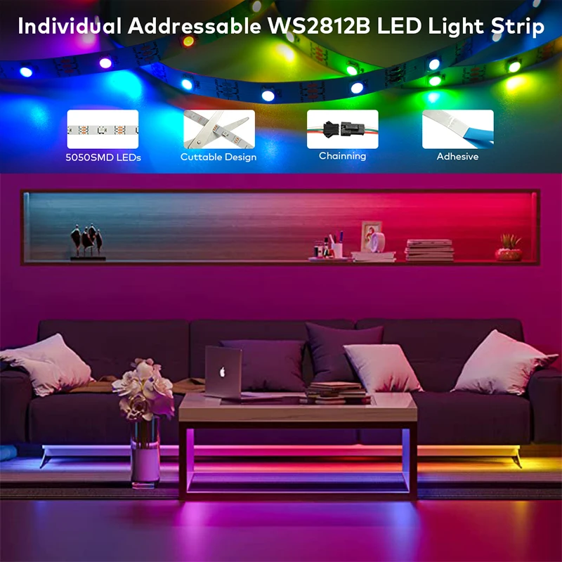 LED Strip RGBIC WS2813b Waterproof WiFi Alexa Smart Diode Gaming Lights Flexible Control Applicable Christmas Decoration Or Gift | Лампы и