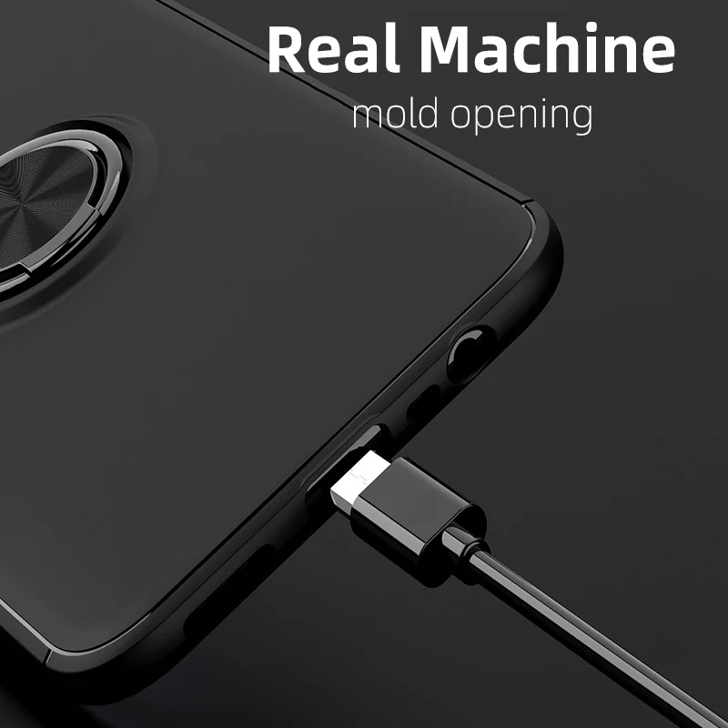 

Realme C15 C12 C11 C3 X50 6 5 Pro V5 Case Magnetic Ring Holder Soft Housing For Oppo A52 A72 A92S A91 A8 A31 2020 A3S A5S Cover