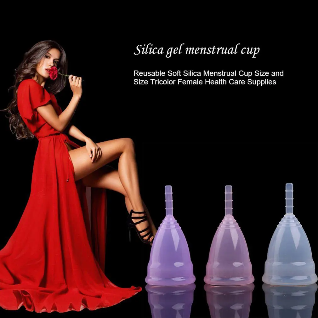 Reusable Soft Cup Medical Grade Silicone Menstrual Big Small Sizes Three Colors Women Feminine Hygiene Health Care Supplies | Красота и