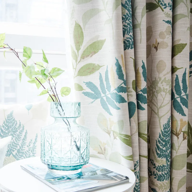 Современные Простые американские пасторальные маленькие свежие синие занавески