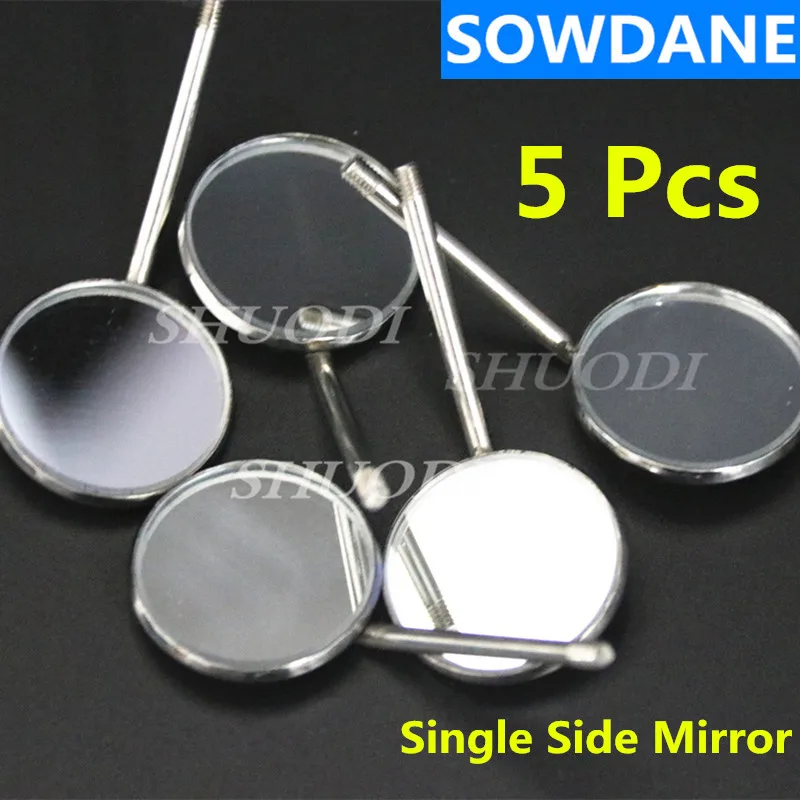 5 pcs Single Side Стоматологическое отбеливание зубов, зеркало для рта, инструмент для осмотра полости рта, инструмент для чистки зубов, уход за полостью рта, гигиена, стекло из нержавеющей стали, зеркало - Цвет: 5 pcs Single Side