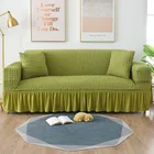 Жаккардовый чехол для дивана с юбкой, эластичный универсальный чехол на диван, мебельное покрытие для гостиной, на однодватричетыре места