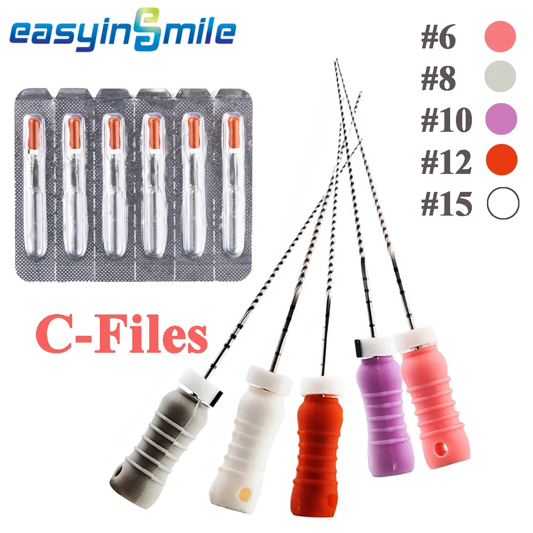 Эндододонтические ручные напильники EASYINSMILE стоматологическая Нержавеющая Сталь