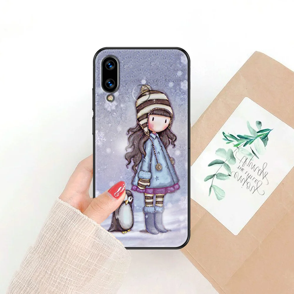 

Santoros Cartoon Gorjuss Girl Cute Phone case For Huawei Honor 6 7 8 9 10 10i 20 A C X Lite Pro Play black luxury hoesjes art
