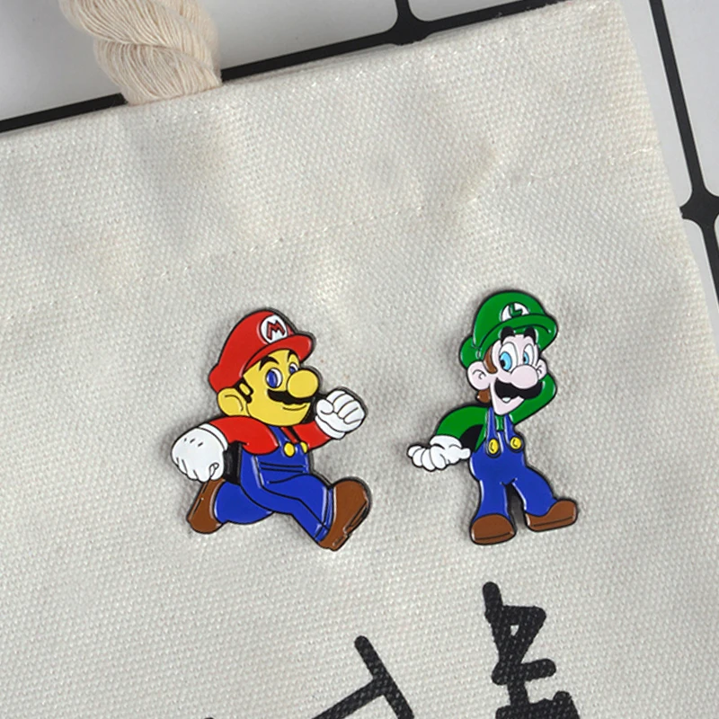 Классическая игра лацкан Металлические Булавки Super Mario Bros. Пиксельные Мультяшные броши значки на рюкзак булавки ювелирные изделия подарок для фанатов игр друзей