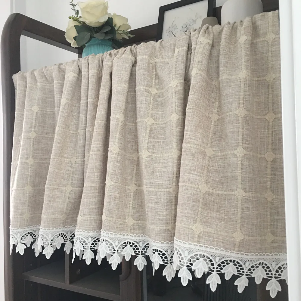 Золотая чудо пасторальная кофейная занавеска короткая половина кухонной