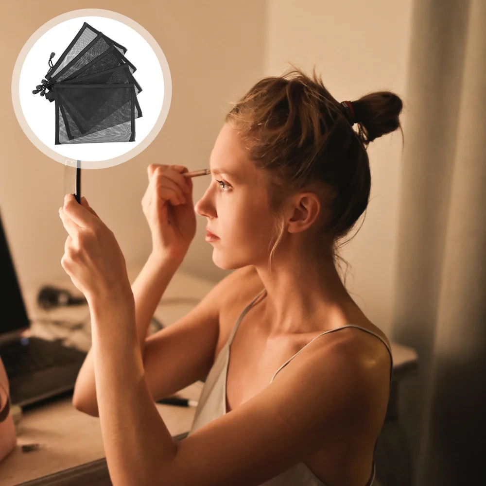 

15pcs A5 Mesh Bags Zipper File Bags Document Storage Bags Travel Makeup Bags