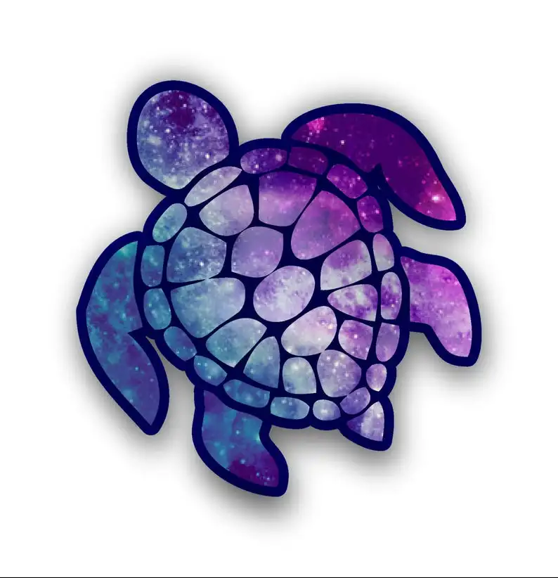 

Sea Turtle Decal/sticker (color-starry sky) **Free Shipping**