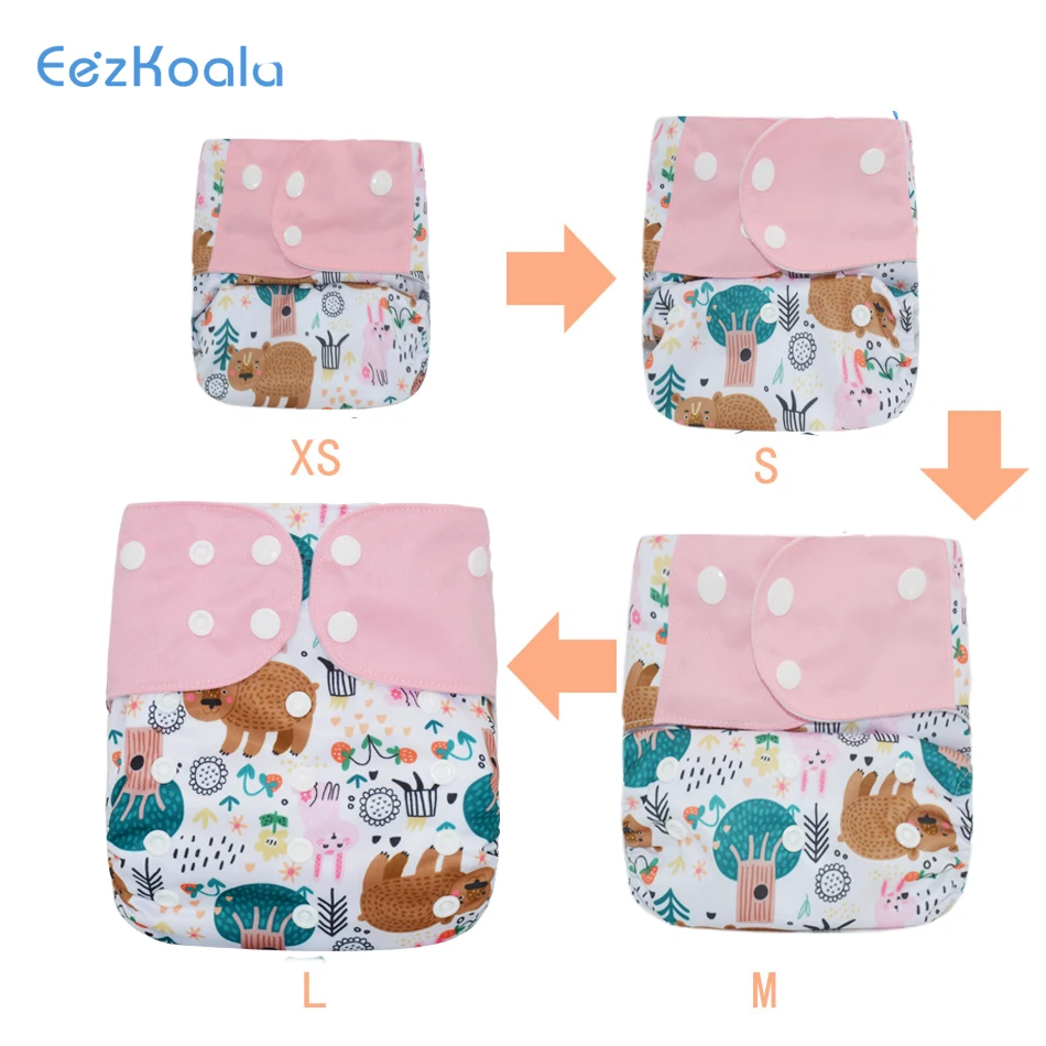 EezKoala 4 шт./компл. экологически чистые тканевые подгузники быстросохнущие