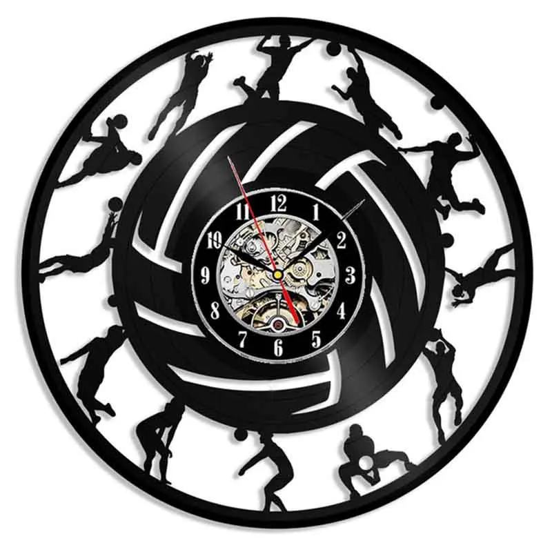 

Часы настенные для волейбола, лазерные наручные часы с виниловой пластиной, в стиле ретро, для занятий волейболом, для девушек, подарок для тренера