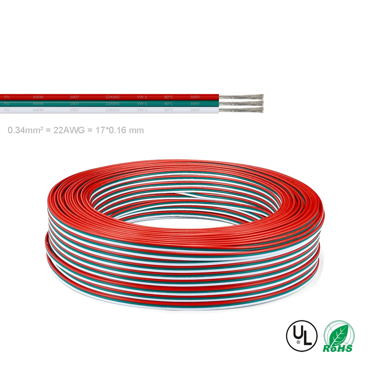 UL2468 3pin 22AWG проводная светодиодная лента Электрический кабель SM JST провода