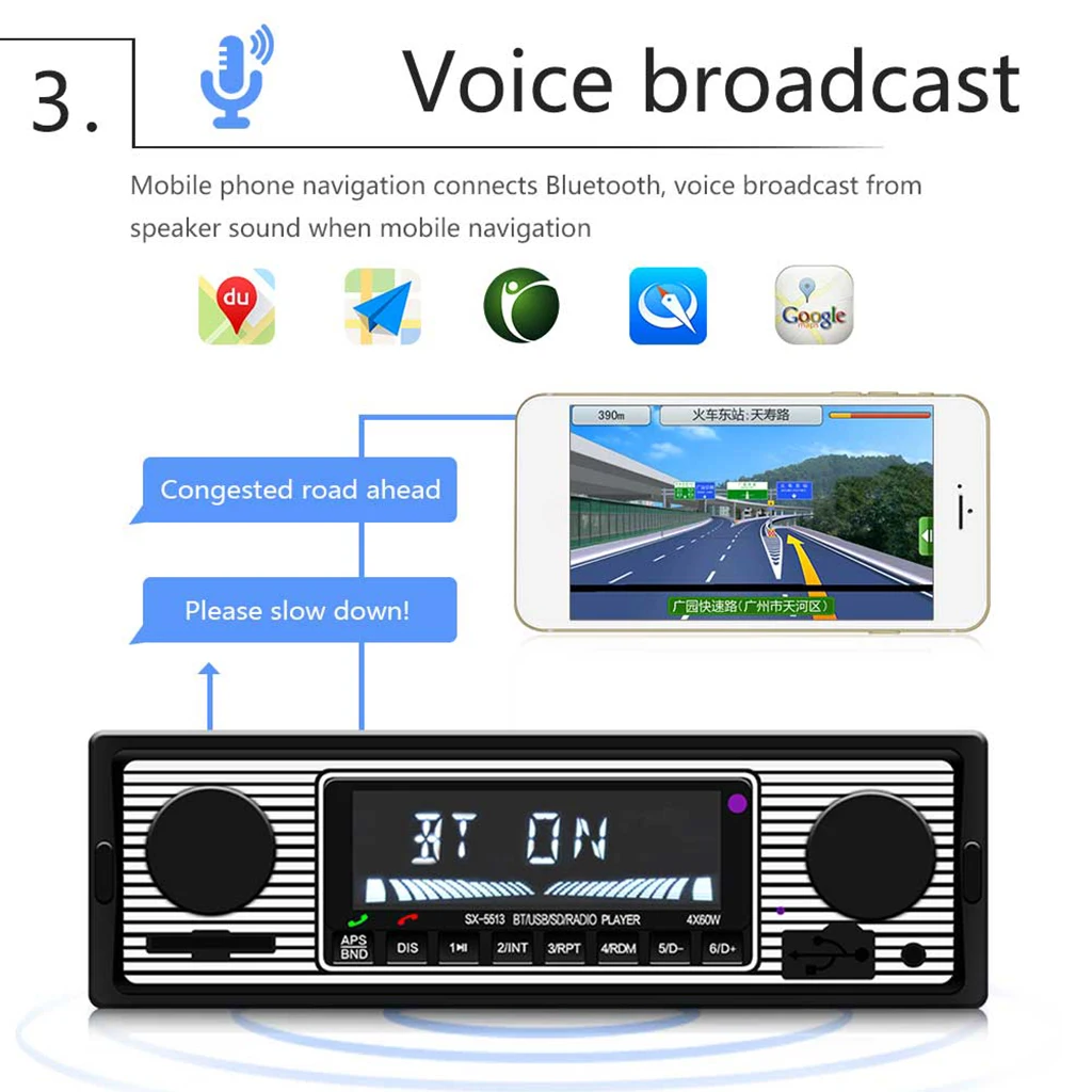 

12V 1 Din Bluetooth Vintage Car Radio MP3 Player Stereo USB AUX Classic