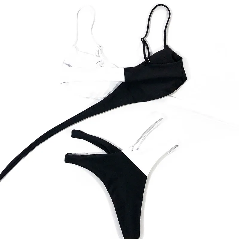 

Women's sexy Cross Straps Bikini Suits Bather Bathing Suit Sexy Backless Suspender Top and Tight High Waist Thong Split Swimsuit