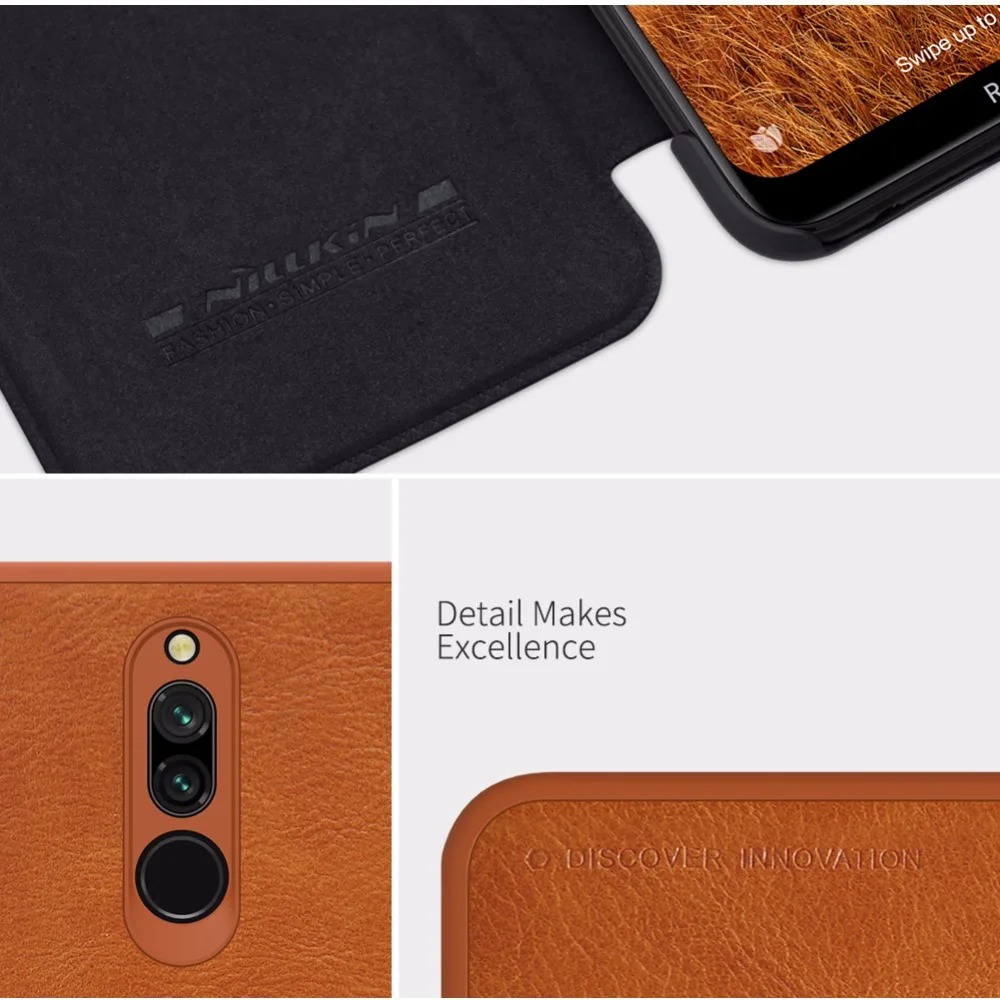 Чехол для xiaomi redmi 8, чехол NILLKIN Qin, винтажный кошелек, флип-чехол, чехол, funda для xiaomi redmi 8, флип-чехол из искусственной кожи чехол